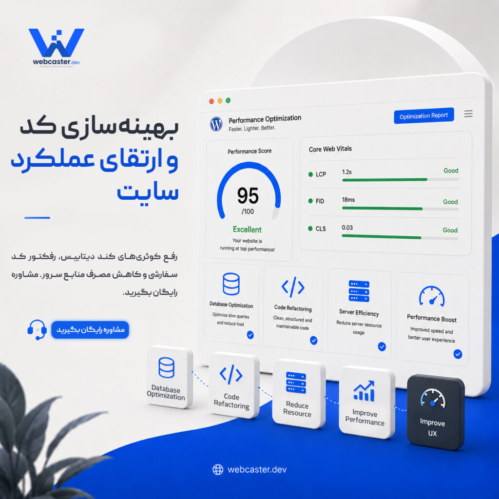 بهینه‌سازی کد و ارتقای عملکرد سایت - وب‌کاستر